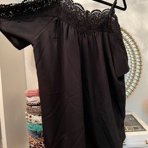 Black off the shoulder lace top